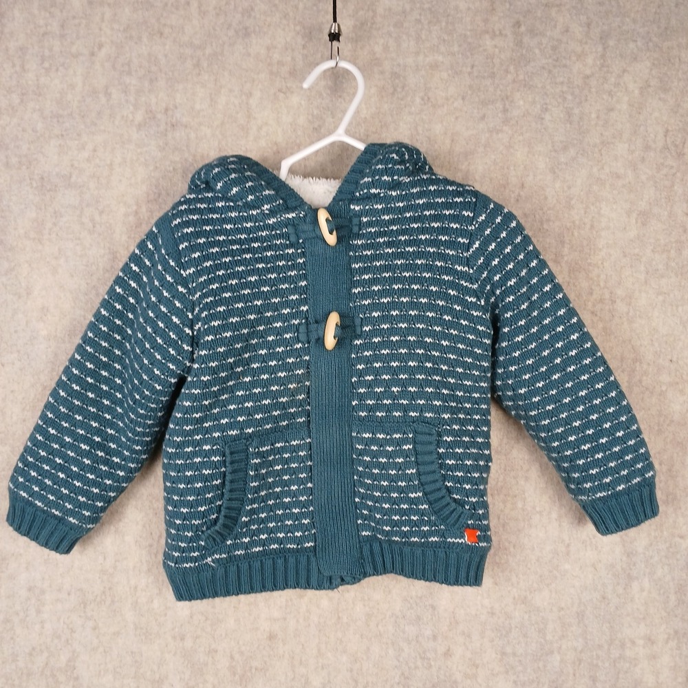 Cadet Rousselle Paris Green Teddy Lined Hooded Jacket 18M Warm & Fuzzy Toddler